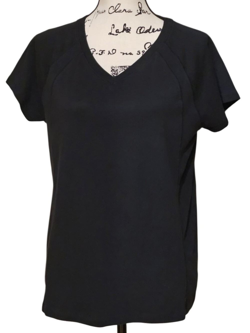 Danskin Black V-Neck Short Sleeve Top